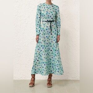Zimmermann Blue and Green Linen dress